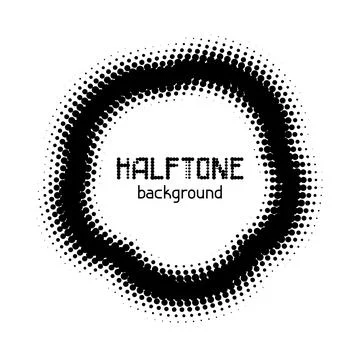 Halftone circle dotted background. Random modern halftone circle dot texture. Illustrazione stock