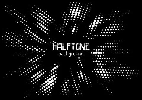 Halftone circle dotted background. Shape with radial energy. Random modern .. 스톡 일러스트
