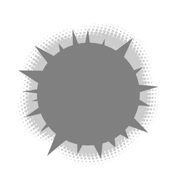 Halftone circle dotted cartoon background. Comic speech bubble with radial .. Stock Illustration