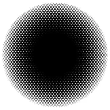 Halftone circle element of lines forming a grid. Monochrome halftone pattern. Stock Illustration