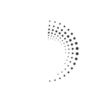 Halftone circle elements dots logo emblem design element. Round border Icon Stock Illustration