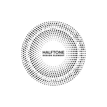 Halftone circle frame border with dots pattern Stock Illustration