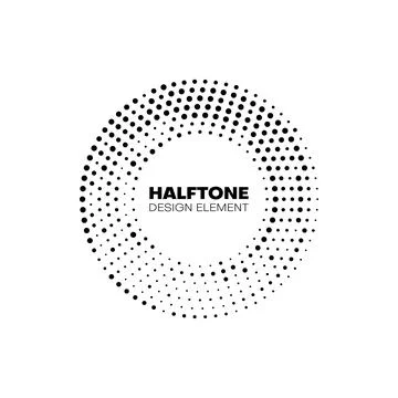 Halftone circle frame border with pattern of dots 스톡 일러스트