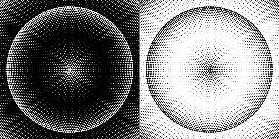 Halftone circle frame dotted background. Grunge circular stain Stock Illustration