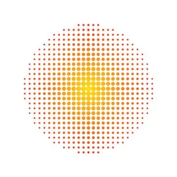 Halftone circle isolated on white, stock vector illustration Illustrazione stock