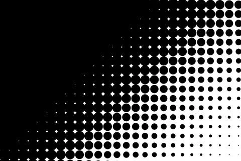 Halftone Circle Pattern in Black and White Illustrazione stock