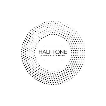 Halftone circle pattern frame border with dots Stock Illustration
