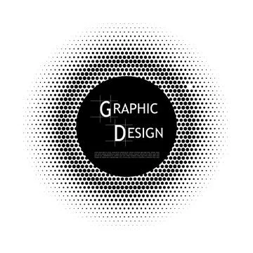 Halftone circle in pop art style. Design element. Vector illustration. Stock Illustration