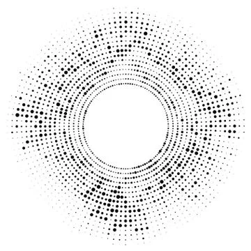 Halftone circle with random dots. Black dots on white background. 스톡 일러스트