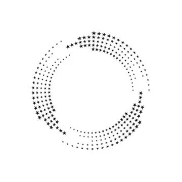 Halftone circle stars background. Stock Illustration