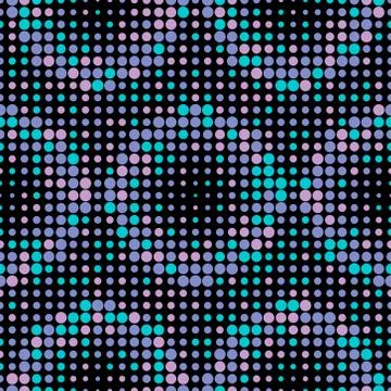 Halftone Circle Tiles, Cold Colors, Vector Seamless Pattern Stock Illustration