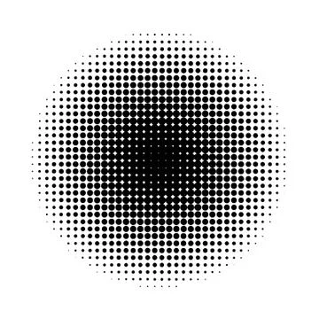 Halftone circles. Abstract halftone background. Black circles. Stock Illustration