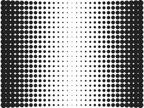 Halftone, circles, dots, transition pattern. Vector illustration. Stock Illustration