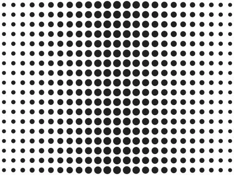 Halftone, circles, dots, transition pattern. Vector illustration. Stock Illustration