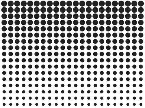 Halftone, circles, dots, transition pattern. Vector illustration. Illustrazione stock