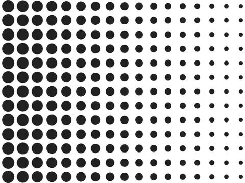 Halftone, circles, dots, transition pattern. Vector illustration. Illustrazione stock