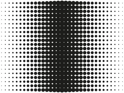 Halftone, circles, dots, transition pattern. Vector illustration. Illustrazione stock