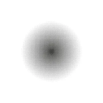 Halftone, circles, dots, transition pattern. Vector illustration. Illustrazione stock