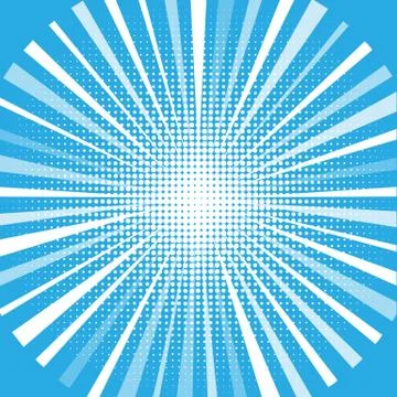 Halftone circles, halftone dot pattern. Starburst shape. Radiating, radial, m Stock Illustration