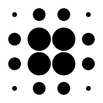 Halftone circles, halftone dots pattern. Monochrome half-tone Illustrazione stock