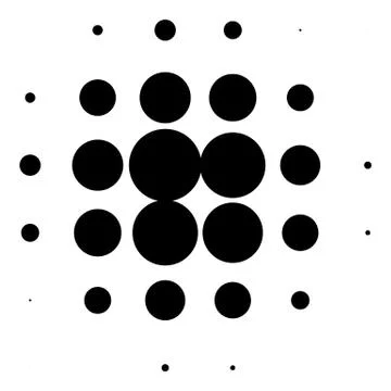 Halftone circles, halftone dots pattern. Monochrome half-tone Stock-Illustration