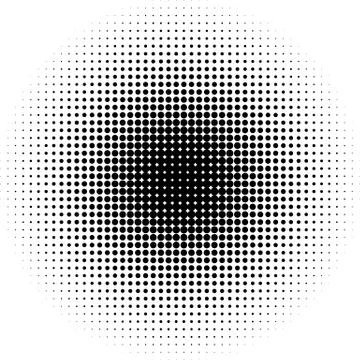 Halftone circles, halftone dots pattern. Monochrome half-tone Stock Illustration