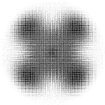 Halftone circles, halftone dots pattern. Monochrome half-tone Stock Illustration
