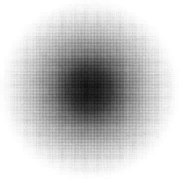 Halftone circles, halftone dots pattern. Monochrome half-tone Stock Illustration