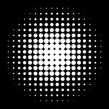 Halftone circles, halftone dots pattern. Monochrome half-tone Illustrazione stock