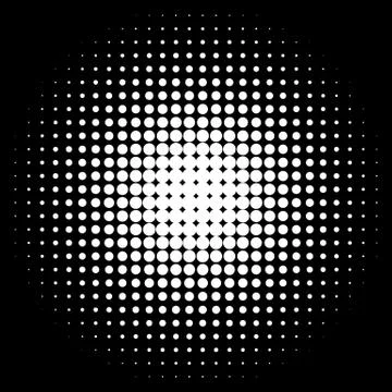 Halftone circles, halftone dots pattern. Monochrome half-tone Illustrazione stock