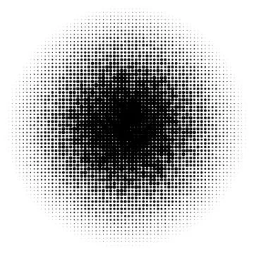 Halftone circles, halftone dots pattern. Monochrome half-tone Illustrazione stock