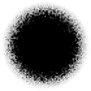 Halftone circles, halftone dots pattern. Monochrome half-tone Illustrazione stock