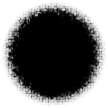 Halftone circles, halftone dots pattern. Monochrome half-tone Illustrazione stock
