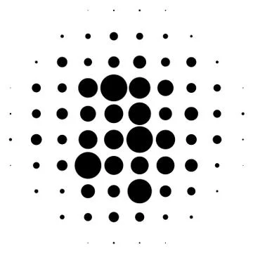 Halftone circles, halftone dots pattern. Monochrome half-tone Stock Illustration