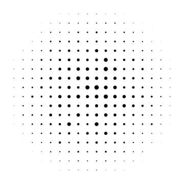 Halftone circles, halftone dots pattern. Monochrome half-tone Illustrazione stock