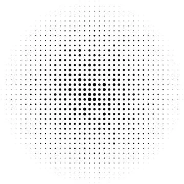 Halftone circles, halftone dots pattern. Monochrome half-tone Stock Illustration