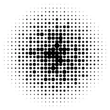 Halftone circles, halftone dots pattern. Monochrome half-tone Stock Illustration
