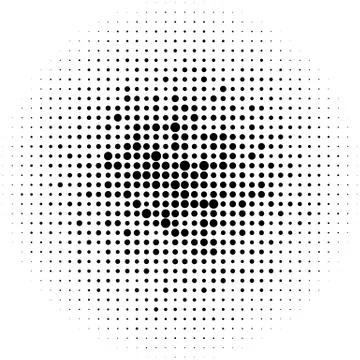 Halftone circles, halftone dots pattern. Monochrome half-tone Illustrazione stock