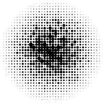 Halftone circles, halftone dots pattern. Monochrome half-tone Stock Illustration