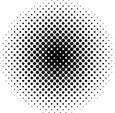 Halftone circles, size circles gradations dot pop art pattern Illustrazione stock
