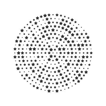 Halftone circles of stars. Design elements.Stock vector illustration isolated Stock Illustration