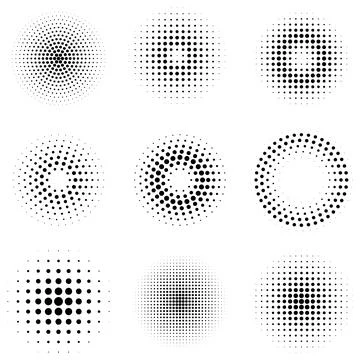 Halftone circular classic background Illustrazione stock