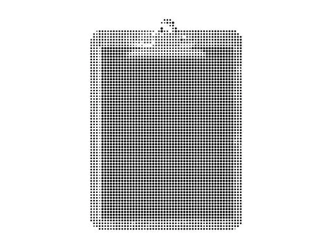 Halftone clipboard icon with dotted texture on plain white background. Stock Illustration
