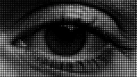 Halftone Close Up of Blinking Eye Stock Footage 308949343