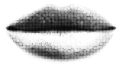 Halftone Closed Lips in Neutral Expression Stock Illustration