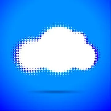 Halftone cloud shape with color aberrations Stock Illustration
