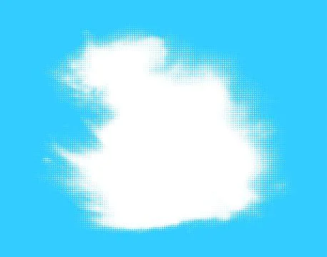 Halftone Clouds on Blue Sky Background Illustrazione stock