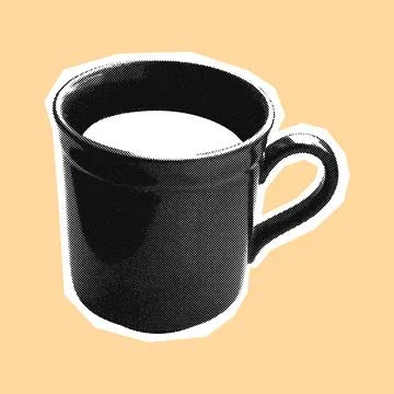Halftone Coffee Mug White Drink Beige Illustration Stock Illustration