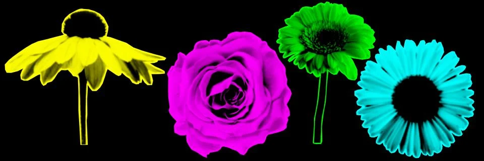 Halftone collage design elements in trendy magazine style. Flower. Vector i.. 스톡 일러스트