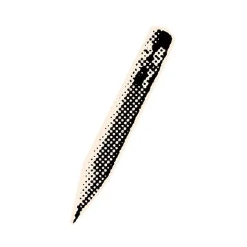 Halftone collage pencil for education conception. Back to school. Contemporary Stock Illustration